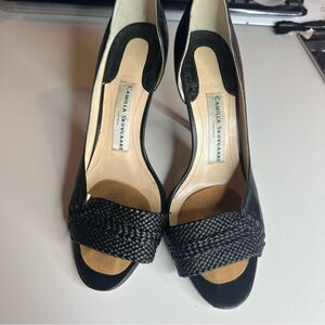 Camilla Skovgaard weaved heels leather London